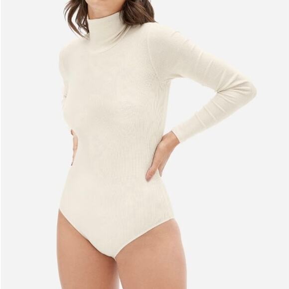 Everlane neutral cream Super-Soft Turtleneck Bodysuit Small - Picture 1 of 7
